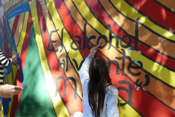 Mural en la plazoleta Aguaribay